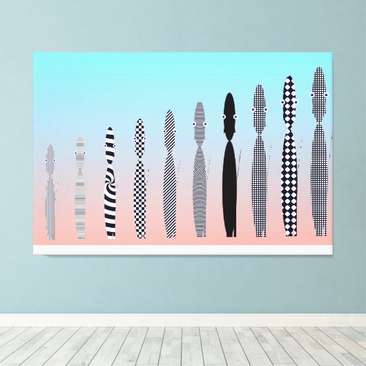 Ten Cat's Geometric Pattern Design  Canvas Afdruk (Insitu (Houten vloer))