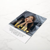 Ten Heart Foto Verjaardag Goud Folie Uitnodiging (Gedraaid)