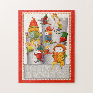 TEN LORDS A LEAPING 11x14 Puzzel Legpuzzel