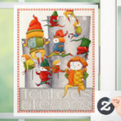 TEN LORDS A LEAPING 8x11 Window Cling Raamsticker (Huis)