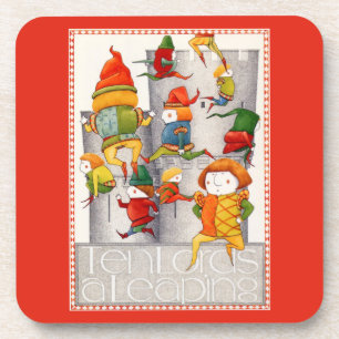 TEN LORDS A LEAPING Hard Plastic Onderzetters - Ro