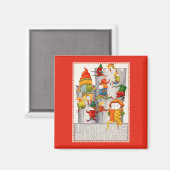 TEN LORDS A LEAPING Square Magnet - Rood Magneet (Voorkant / Achterkant)