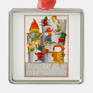 TEN LORDS EEN SPRINGEND Premium Square Ornament