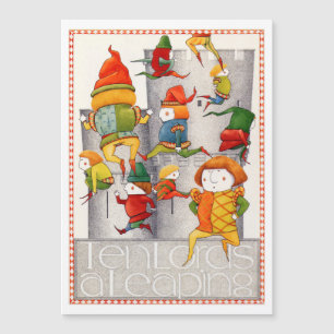 TEN LORDS EEN SPRINGENDE 5x7 magnetische Kaart