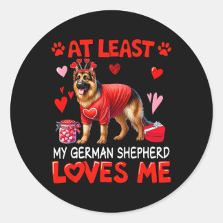 Ten minste mijn Duitse herder die van me houdt met Ronde Sticker