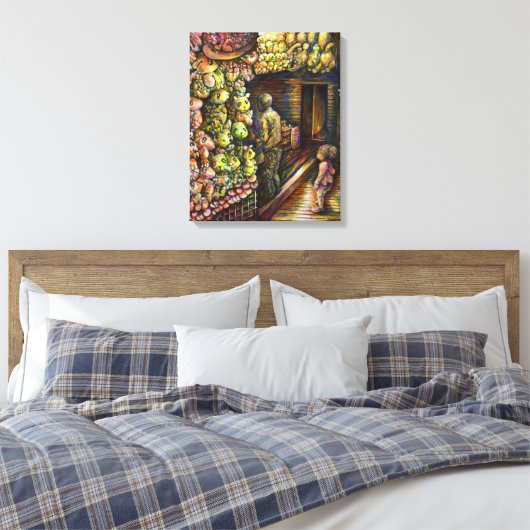 Ten noorden van het Circus Canvas Afdruk (Insitu (Slaapkamer))