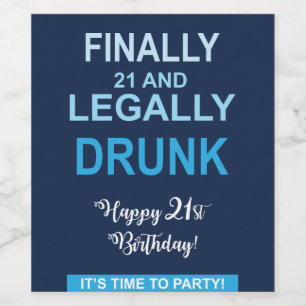 Ten slotte 21 en wettelijk Drink Wijnetiketten Wijn Etiket