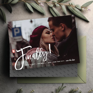Ten slotte Borstel Schrift Modern Foto Ontwerp Save The Date