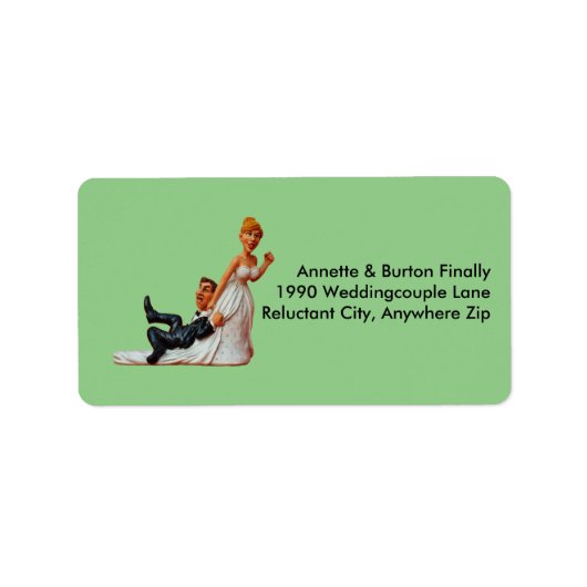 Ten slotte bruiloft Couple Funny Adresetiketten Etiket (Voorkant)