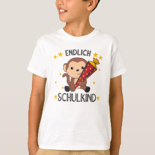 Ten slotte Schoolkind Monkey School Bag T-shirt