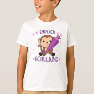 Ten slotte Schoolkind Monkey School Bag T-shirt