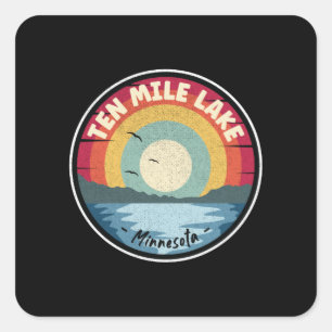 Ten Tien Mile Lake Minnesota Colorful Scene Vierkante Sticker
