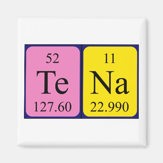 Tena periodieke table name magnet magneet (Voorkant)