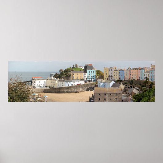 Tenby Haven Panorama Poster (Voorkant)