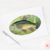 Tench Fish Print Ovale Sticker (Envelop)