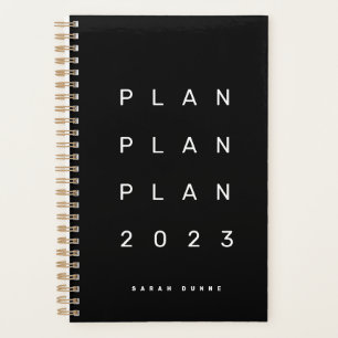 Tendance 2023 Moderne Noir Mensuel Hebdomadaire No