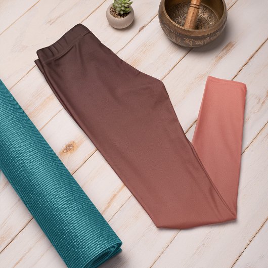 Tendance automne Coral Sunset Ombre Leggings