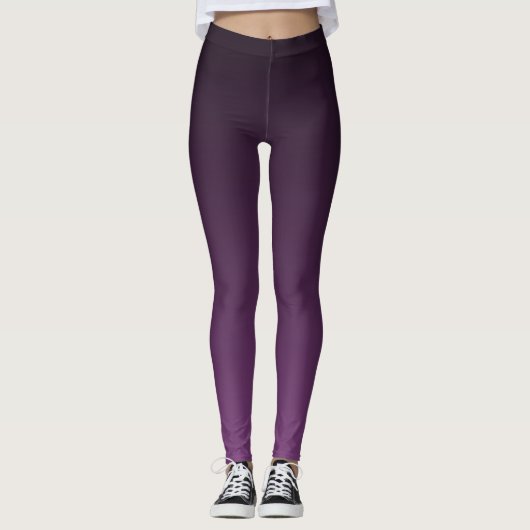 Tendance Automne Couleur Plum Purple Ombre Legging (Devant)
