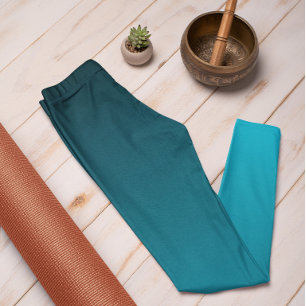Tendance Automne Couleur Vivid Cyan Ombre Leggings