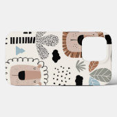 Tendance Beige Black Lion Jungle Tough Coque iPhon (Verso (horizontal))