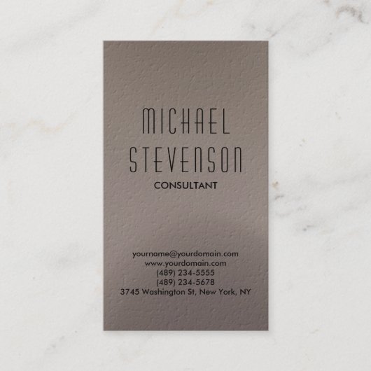Tendance Beige Grey Simple Carte de visite simple (Devant)