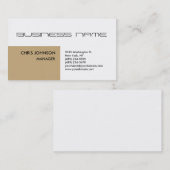 Tendance Beige Gris Blanc Standard Carte de visite (Devant / Derrière)