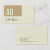 Tendance Beige Stripe Monogram Carte de visite élé (Devant / Derrière)