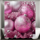 Tendance Blush rose boule de Noël rideau de douche