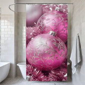 Tendance Blush rose boule de Noël rideau de douche