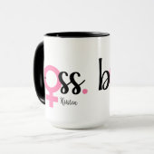 Tendance Boss Lady Mug Typographie moderne rose no (Devant gauche)
