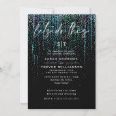 Tendance Chic Glitter Garlande Invitation Aqua (Devant)