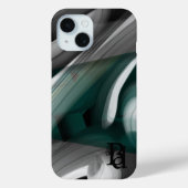 Tendance coque iphone Art Abstrait Noir Blanc Vert (Verso)