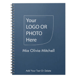 Tendance Couleur Bleu Sérieux - Cahier de logo/pho