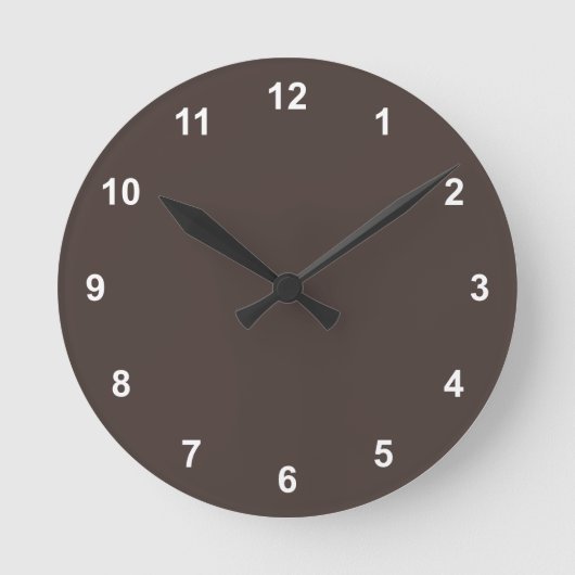 Tendance Couleur Café Brown Horloge ronde avec chi (Recto)