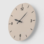 Tendance Couleur douce Taupe Grande horloge murale (Angle)