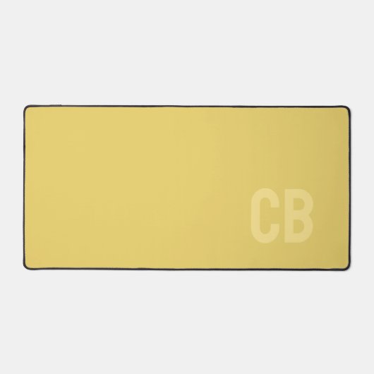 Tendance Couleur Doux Jaune Monogramme Mat de bure (Recto)