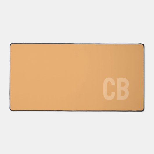 Tendance Couleur doux Monogramme Orange Mat de bur (Recto)