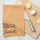 Tendance Couleur Doux Orange Serviette de cuisine (Quart Plié)