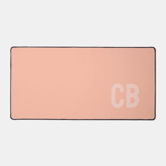 Tendance Couleur Doux Pêche Monogramme Mat de bure (Recto)