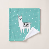 Tendance couleur noir & blanc Aztec Llama (Gant de toilette)