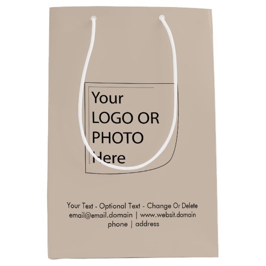 Tendance Couleur - Sac Cadeau Logo Taupe Douce Moy (Devant)