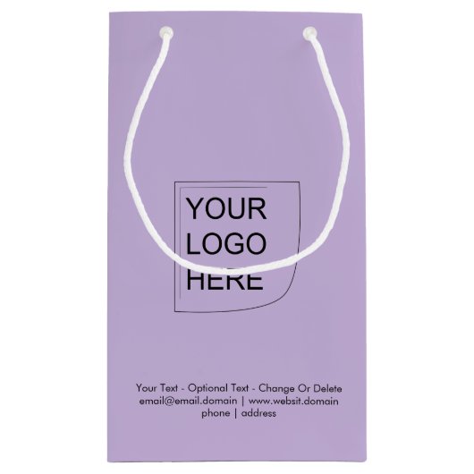 Tendance Couleur - Sac Cadeau Petit Logo Violet Do (Dos)
