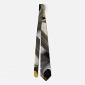 Tendance cravate abstraite noir blanc or (Dos)
