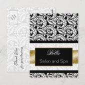 tendance damask or business ThankYou Cartes (Devant / Derrière)