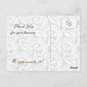 tendance damask or business ThankYou Cartes (Dos)