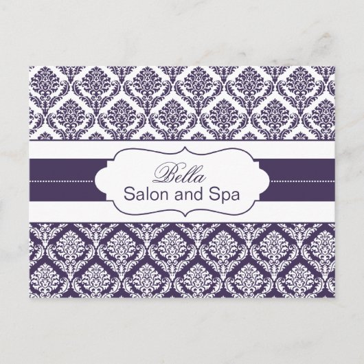 tendance damask violet business ThankYou Cartes (Devant)