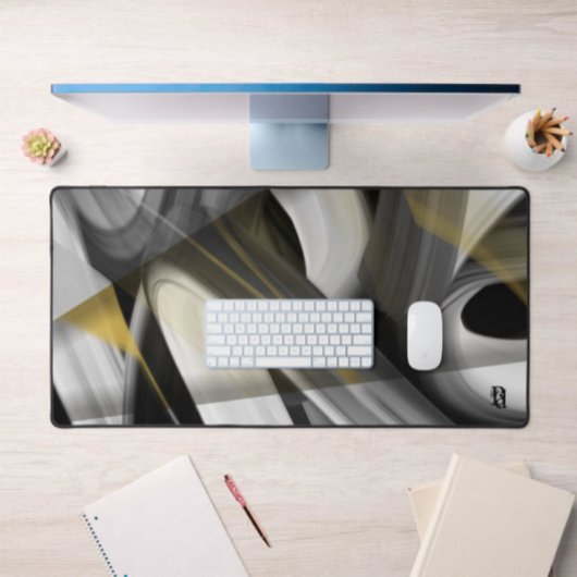 Tendance de Mat de bureau Art Abstrait Noir Blanc