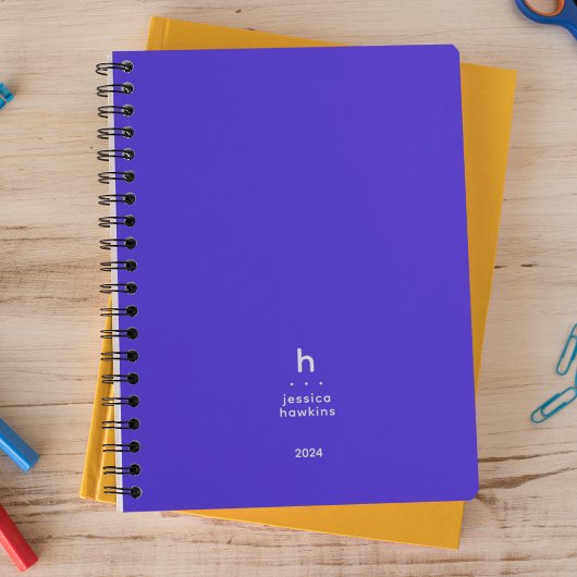 Tendance Electrique Bleu moderne Monogramme hebdom