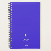 Tendance Electrique Bleu moderne Monogramme hebdom (Devant)