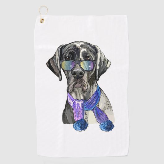 Tendance Great Dane hipster serviette de bain (Devant)
